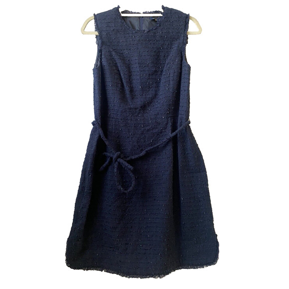 Brooks Brothers Dress Women 12P NEW Blue Tweed Career Midi Holiday Party Gift - Picture 9 of 12